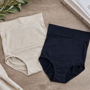 Cacique Lane Bryant Bundle High Waist Brief Set 22/24 Nude Black Shapewear